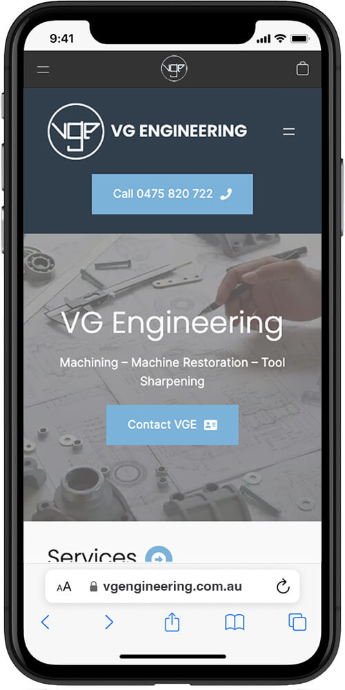 VG Engineering Mobiel Website